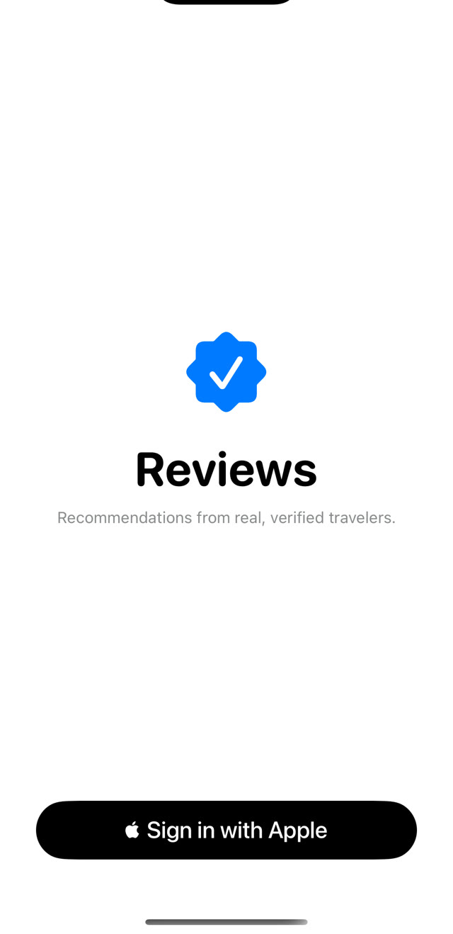 Reviews — sign-in screen